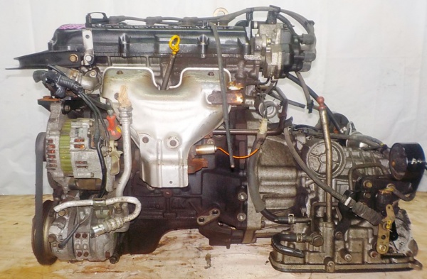 Двигатель с КПП, Nissan GA15-DE - 449036F AT FF 4WD пластиковый коллектор коса+комп